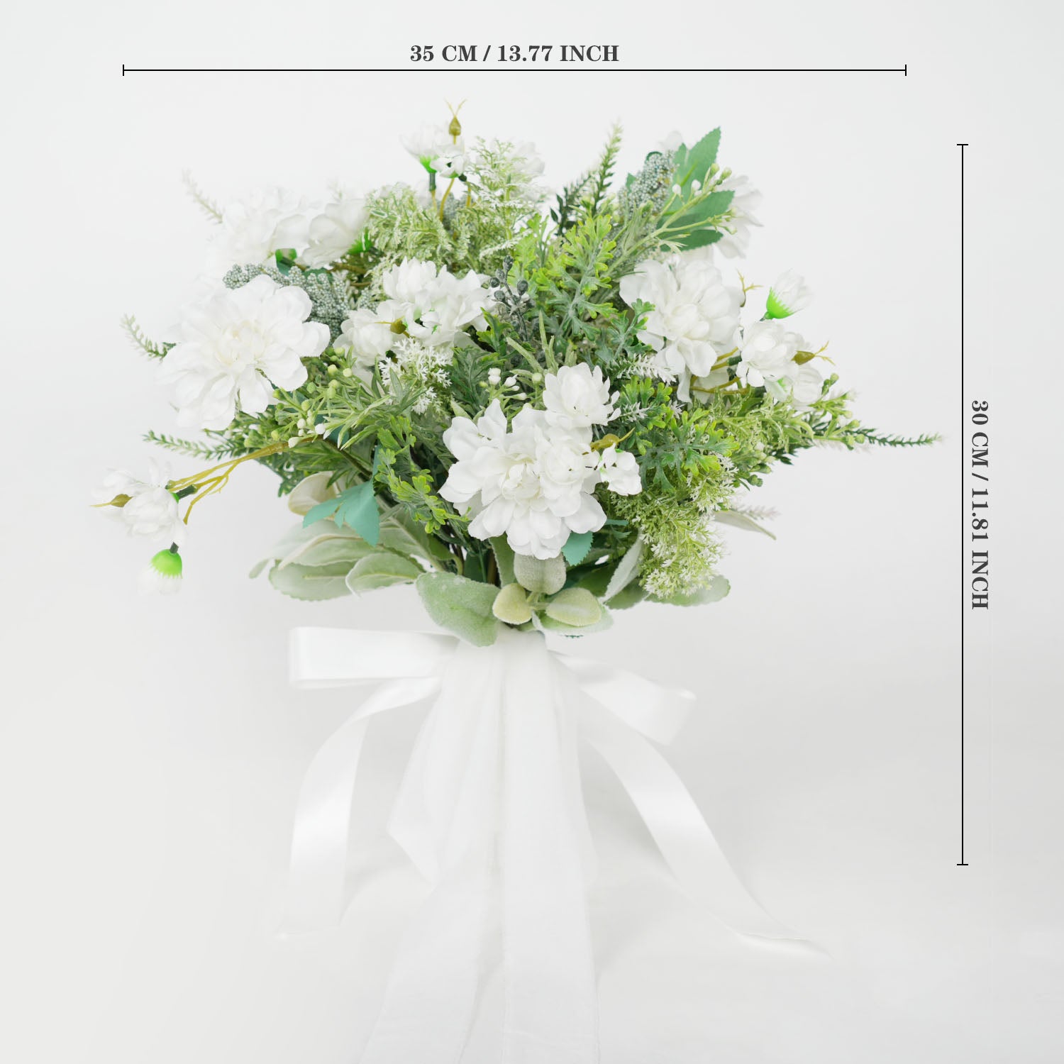 White and Green dried flower bridal bouquet 10 picture